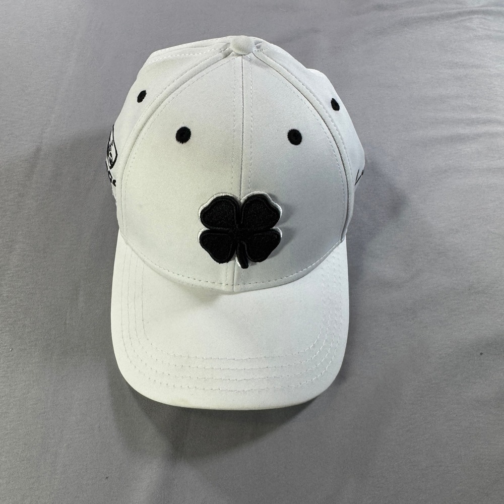 Black Clover Topgolf Live Lucky Fitted Golf Hat White Black Mens Size L/XL Cap